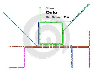 Rail Network Map of Oslo,Norway
