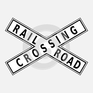 Rail road crossing road sign