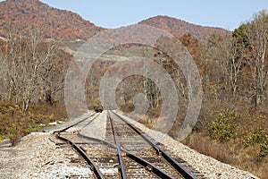 Rail road through mountains