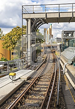 Rail-track of Berlin metro, Germany