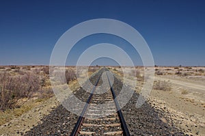 Rail track into desert