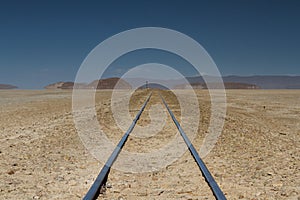 Rail track through the desert