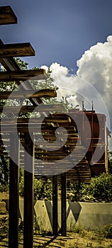 Rail Tracks and a caboose