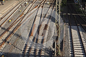 Rail tracks in depot.