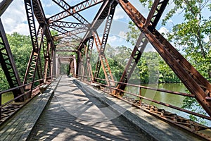 Catskills Rail Trail Steel-Truss Bridge in Upstate NY. photo