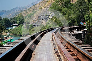 Rail way on wood structure