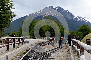 Rail workers on the southern Pacific railroad in the world.