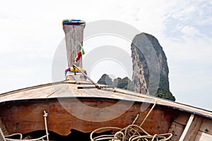 Railay beach (Krabi, Thailand). Picture made from boat