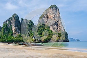 Railay Beach Krabi Thailand, the tropical beach of Railay Krabi