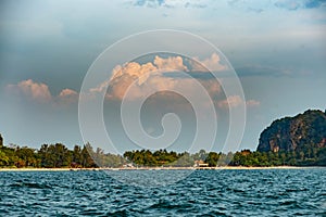 Railay beach in southern Thailand viewed from the water