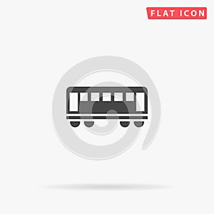 Railcar flat vector icon