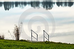 Railing on the shore
