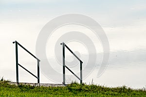 Railing on the shore