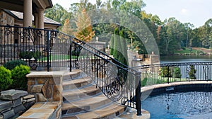 a railing system, emphasizing its functionality and aesthetic appeal in various architectural settings.