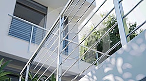 a railing system, emphasizing its functionality and aesthetic appeal in various architectural settings.