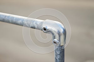 Railings of metal pipe