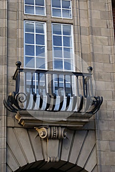 Railings of a window balcony