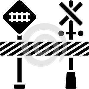 Railroad barrier icon, car accident and safety related vector