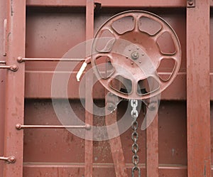 Railroad Boxcar Hand Brake Adjustment Wheel Cargo Transporter photo