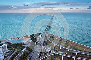 Railroad bridge connected to Kansai international airport