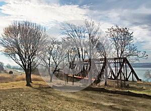 Railroad bridge by Onondaga lake