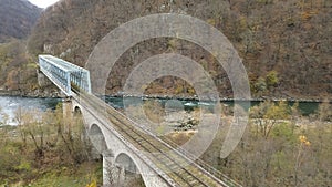 Railroad Bridge Over Mountain Rive