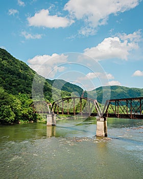 Railroad bridge over the New River, in New River Gorge National Park, West Virginia