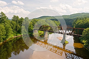 Railroad bridge over river