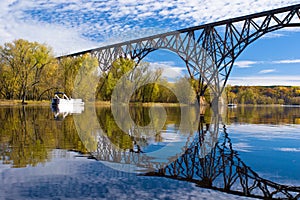 Railroad bridge reflections