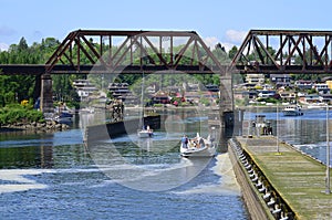 Railroad Bridge and Ships near Ballard Washington