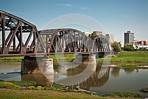 Railroad Bridge To City photo