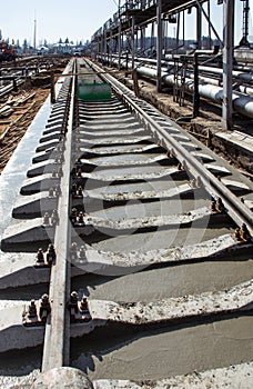 Railroad building with concrete