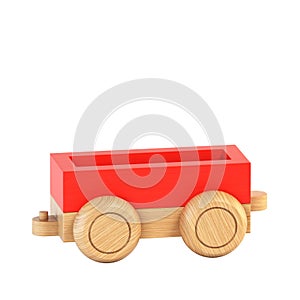 Railroad car, railcar, wagon, carriage 3d rendering, part of train font set