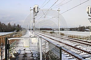 Railroad crossing around the Tweede Tochtweg in the Zuidplaspolder in Nieuwerkerk