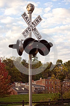 Railroad Crossing in Galena, Illinois photo