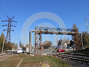 Railroad crossing and gas pipes