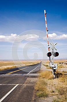 Railroad crossing with gates