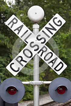 Railroad crossing sign