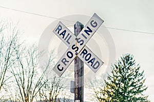 Railroad Crossing Sign in the Country