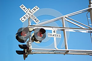 Railroad crossing sign lights