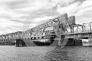Railroad draw bridge on Connecticut river