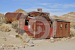 Railroad freight wagon; Rhyolite Ghost Town, Nevada photo