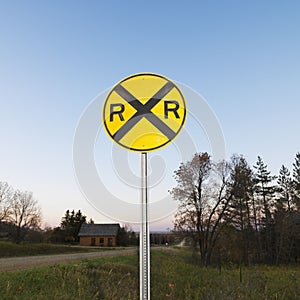 Railroad grade crossing sign.