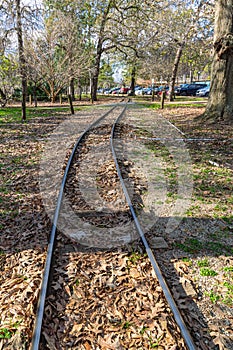 The railroad at Hermann Park Houston Texas USA