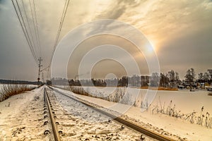 Railroad in Karlstad Sweden