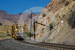 Railroad Maintenance Vehicle at Work