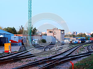 Railroad in Moscow suburbs background