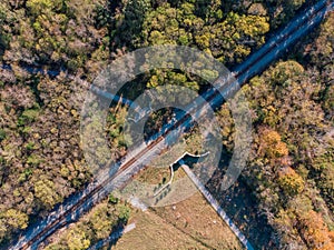 Railroad overlook by drone DJI mavic mini