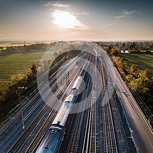 railroad perspective from above, AI generated