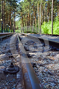 Railroad, rails leaving into the distance